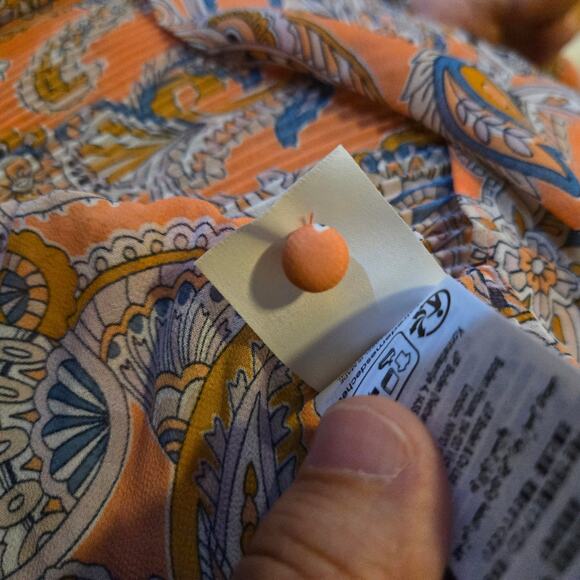 Boden Paisley Print Pleated Top Flutter Sleeve Plus 20/22 - Picture 5 of 7